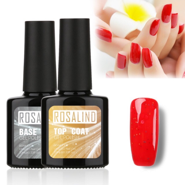 ROSALIND 10ml Top coat &amp; Base coat Rosalind gel polish uv 7ml lapisan atas bawah kutek gel