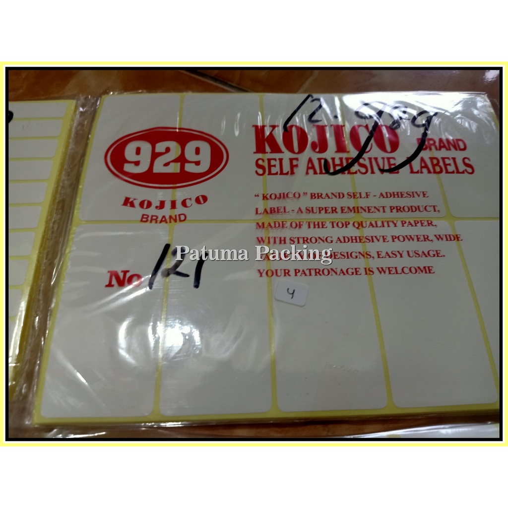 

label SELF ADHESIVE STICKER kojico LABEL