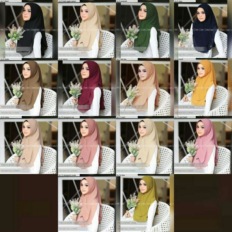 JILBAB INSTAN OVAL MINI /KHIMAR MINI OVAL /KERUDUNG KHIMAR OVAL DUA LAYER MINI PET ANTEM NO 20 BEST