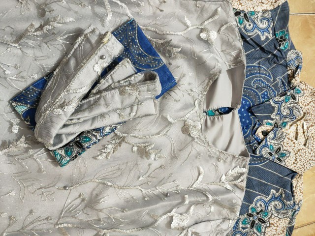 New Arrival | Kebaya Couple Batik - Batik Couple Anjella Hauw Tulle Slendang Aplikasi Payet