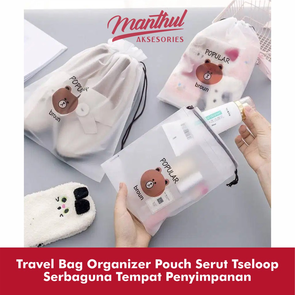 Travel Bag Organizer Pouch Serut Tseloop Serbaguna Tempat Penyimpanan