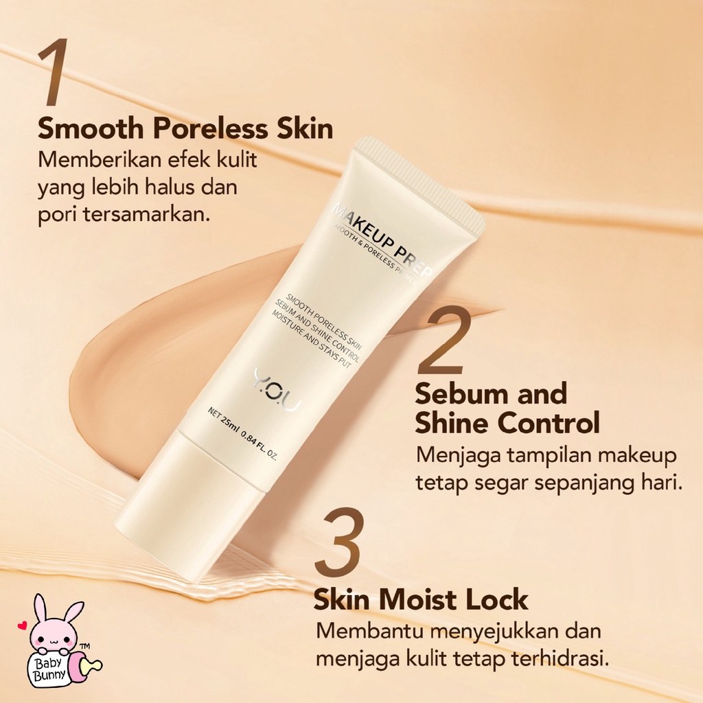 ❤ BELIA ❤ YOU Makeup Prep 25ml | Smooth &amp; Poreless Primer | Bright &amp; Moist | PRIMER | Alas Make Up | Y.O.U BPOM