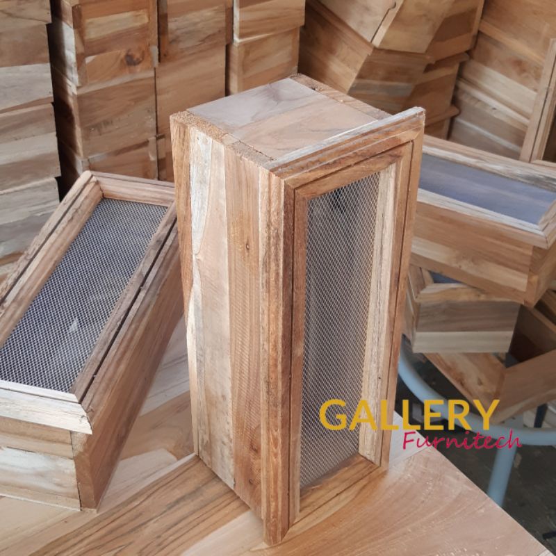 Loster Minimalis Kayu Jati // Kawat Nyamuk ALMUNIUM // UK 11x30