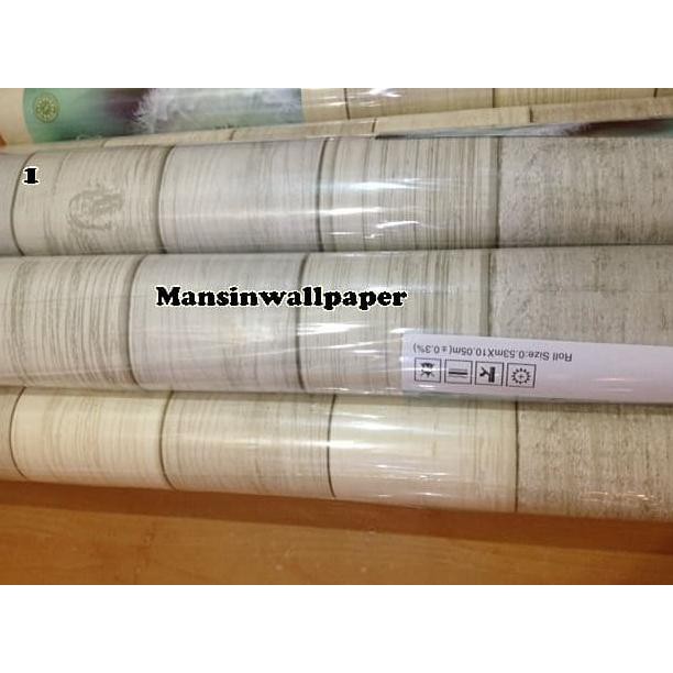 WALLPAPER DINDING KAYU STRIPE GARIS PUTIH GREY VINTAGE PALING MURAH