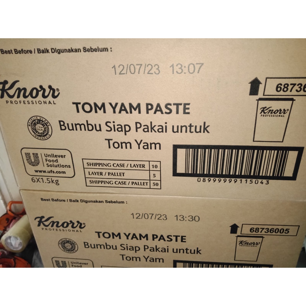 Knorr knoor tom yam tomyam tomyum tom yum paste pasta tube pail 1.5 1,5 kg 1.5kg 1,5kg