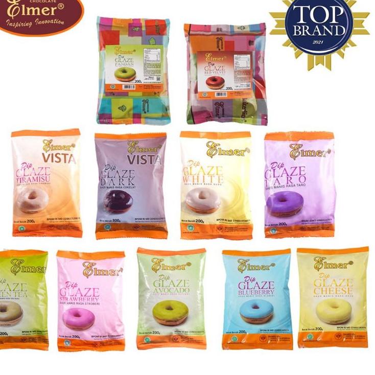 

SVHB DIP GLAZE ELMER SAUS CAIR TOPPING CELUPAN DONAT alpukat blueberry cheese keju 200gr xokr785