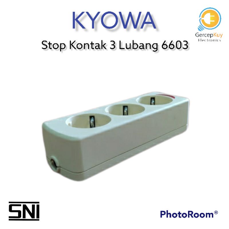 Stop Kontak 3 Lubang 6603 / Stop kontak KYOWA Gepeng