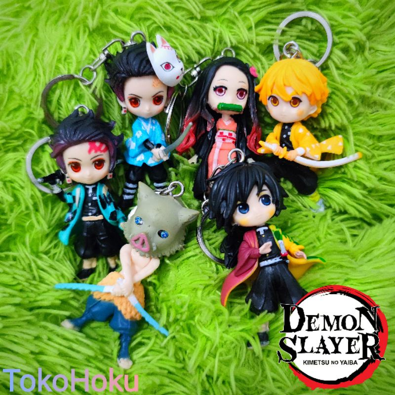 Gantungan Kunci Kimetsu no Yaiba Demon Slayer Action Figure Keychain