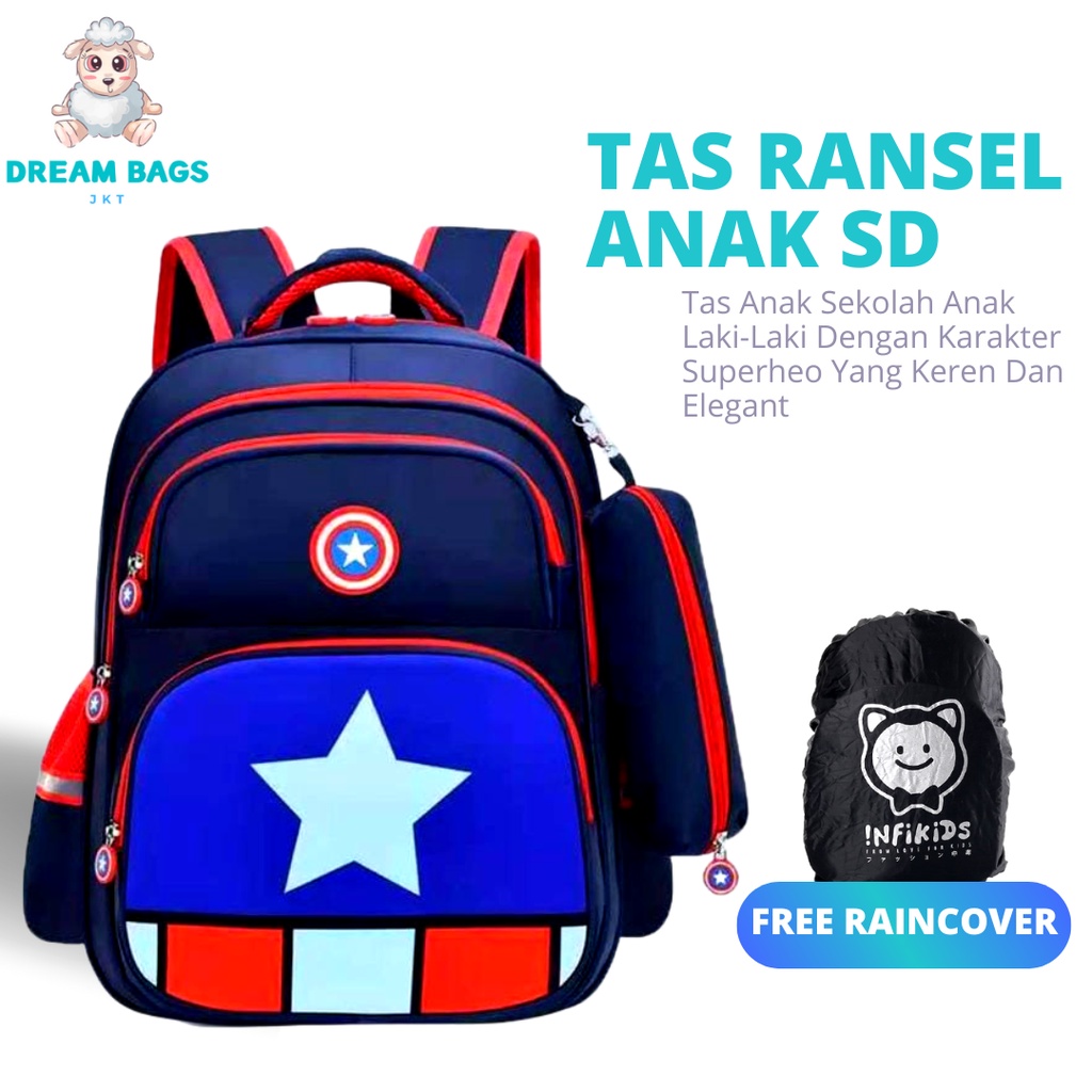 Tas Sekolah Anak Laki Laki SD Dream Bags - Ransel Anak Sekolah Import - Tas Ransel Anak Laki Laki