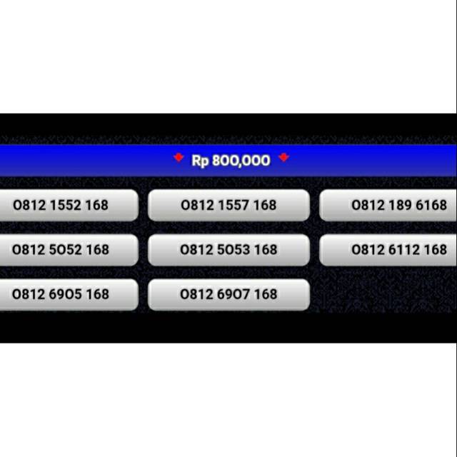 NOMOR CANTIK SIMPATI 11 DIGIT SERI HOKI 168