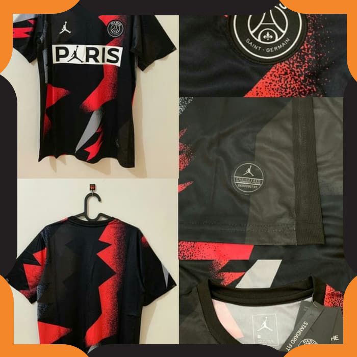 {COD}84 KAOS BAJU  JERSEY BOLA PSG TRAINING JORDAN ZIPPER MUNCHESTER COLLAR SPORT  GRADE ORI