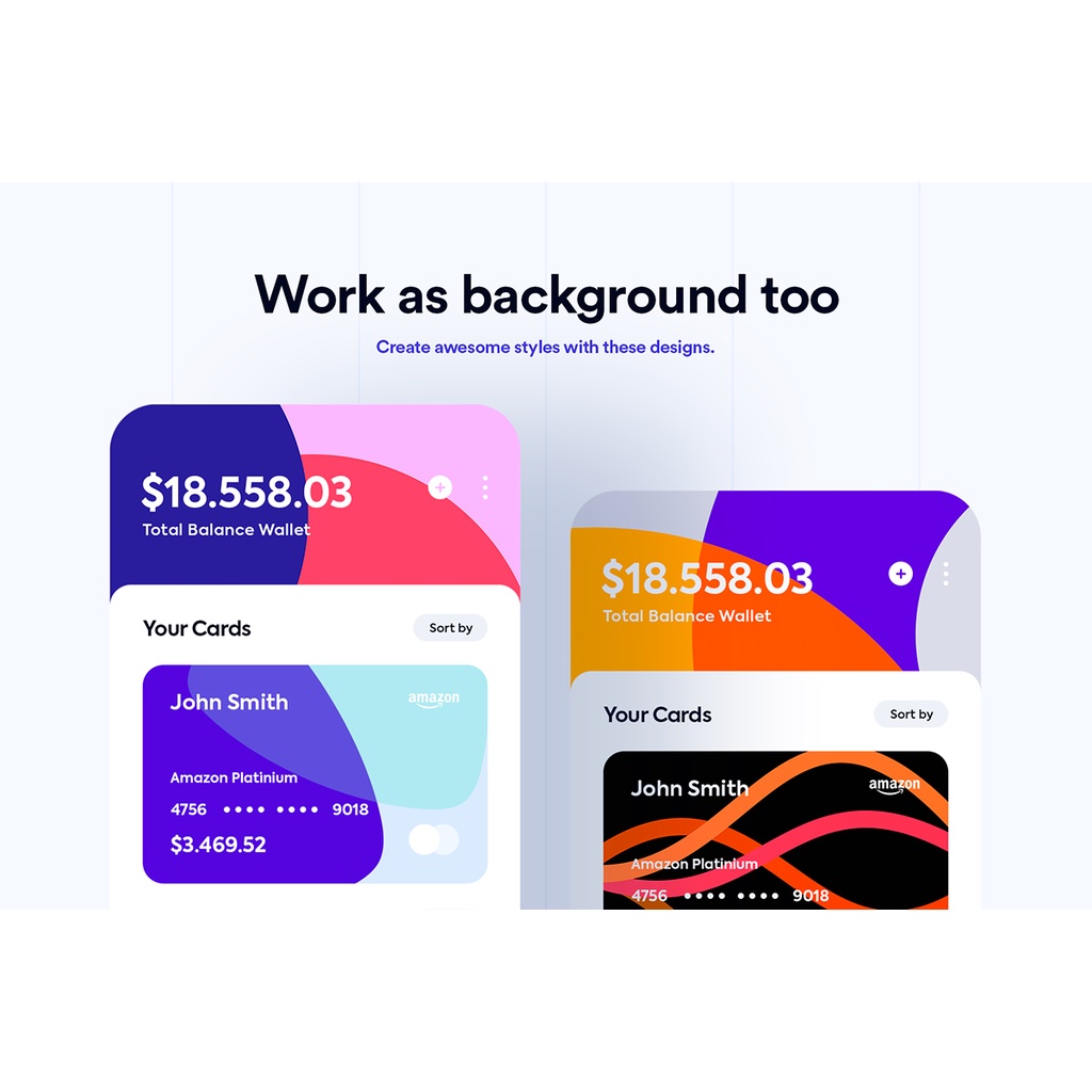 100 Financial Virtual Design Cards - Photoshop &amp; Illustrator