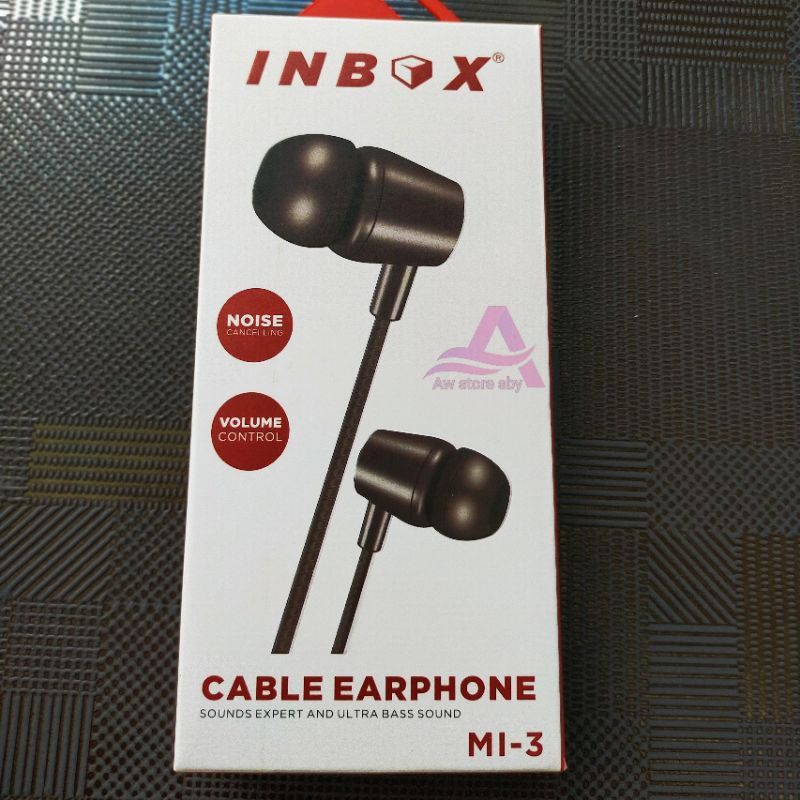 [INBOX-M3] Earphone Ultra Bass Sound with Volume Control Headset Earbuds Premium Quality By Inbox