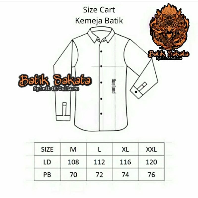 CACING Kemeja Batik Pria Slimfit Premium Bahan Katun Halus Lapis Furing