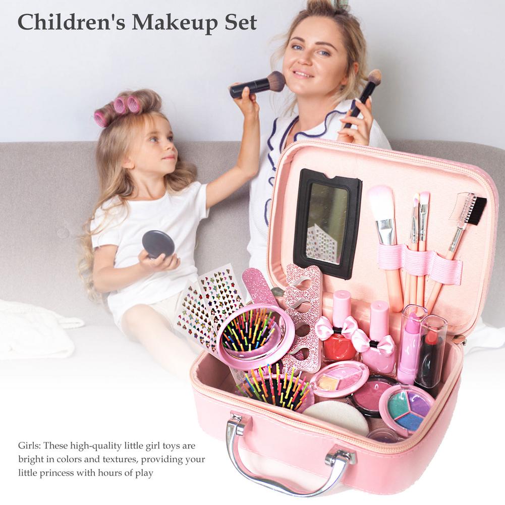 make up set kosmetik anak children pretend plays make up kit set mainan make up anak dengan fungsi asli - kado anak cewek