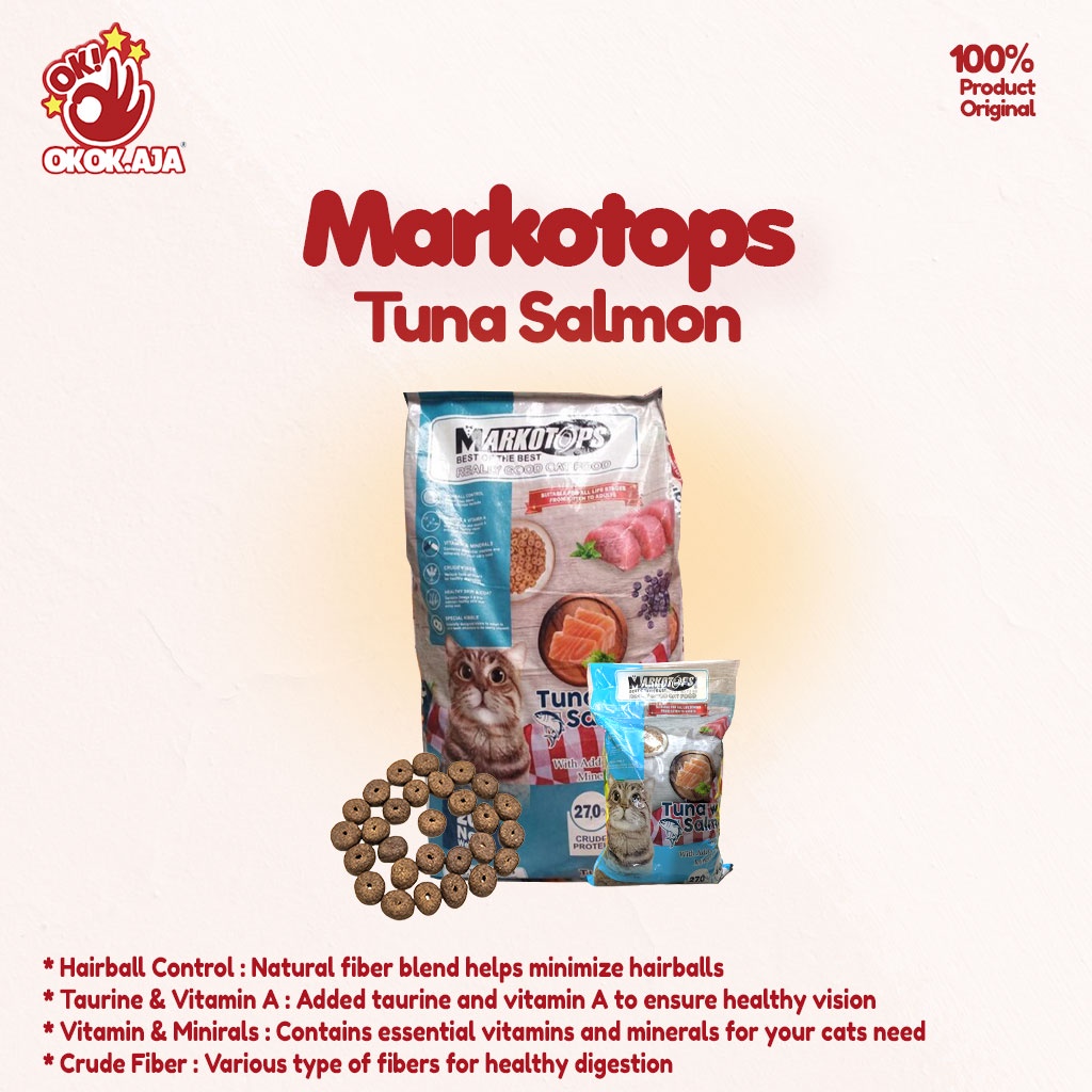 Makanan kucing kering premium MARKOTOPS 1kg - makanan kucing murah