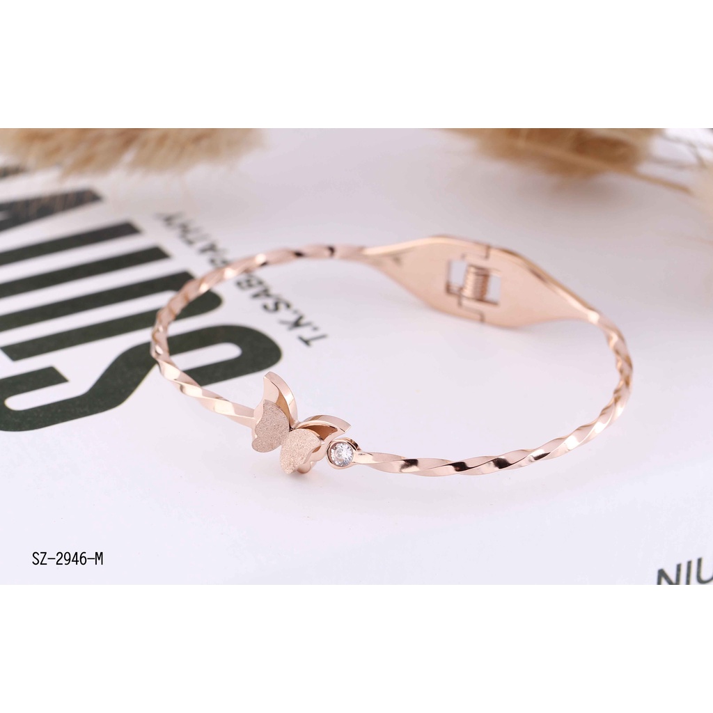 Titanium Gelang Kupu-kupu Permata Perhiasan Fashion 2946