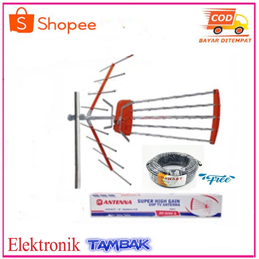 Antena TV Outdoor PF-5000/Antena Luar PF Goceng ORIGINAL free kabel 18