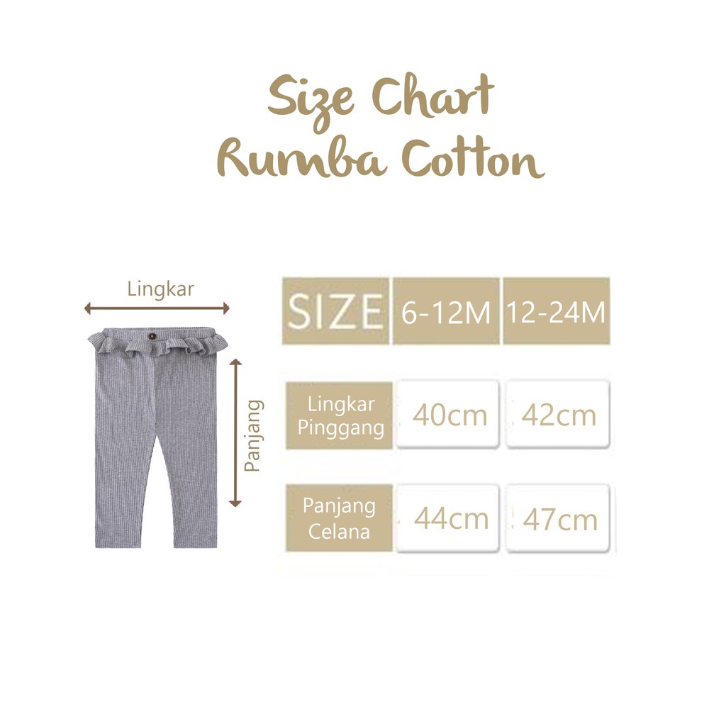 Royale Bebe Legging Rumba Earth - RB-LRE6-24M Warna Random