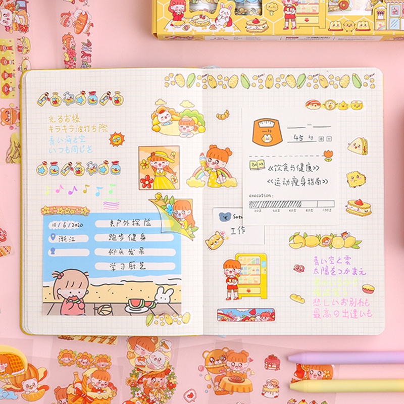 20 Pcs Cartoon Character PET Tape Sticker Set Diary Material Decoration DIY Sticker