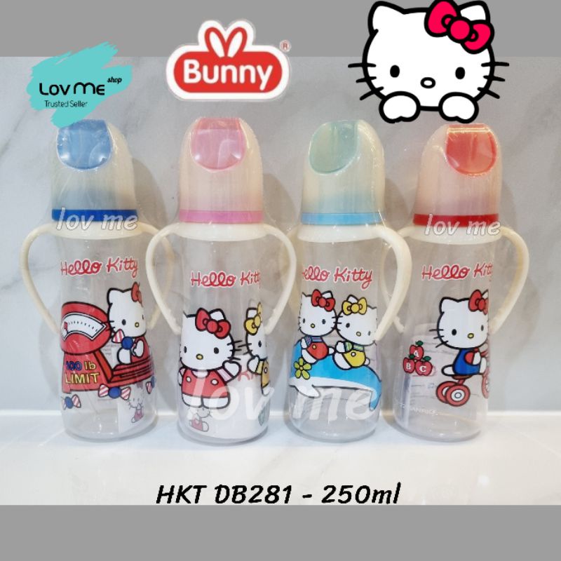 lov me❤️ Lusty Bunny Botol Susu Bayi ada pegangan Hello Kitty Handle BPA Free HKT DB241 DB281