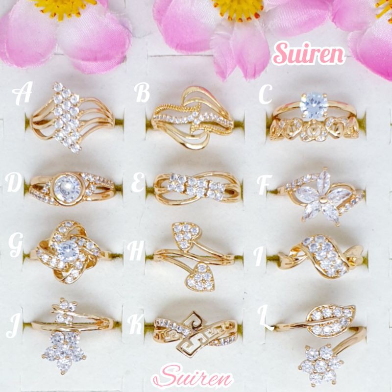 Cincin korea style permata zirconia [SUIREN]