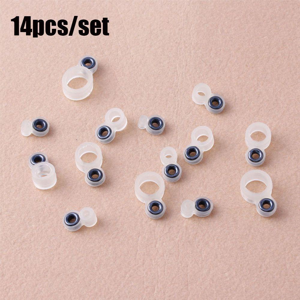 Chookyy 14Pcs Cincin Kawat Pancing Silikon Tahan Lama diameter Dalam 1-14 Cincin Keramik Mata