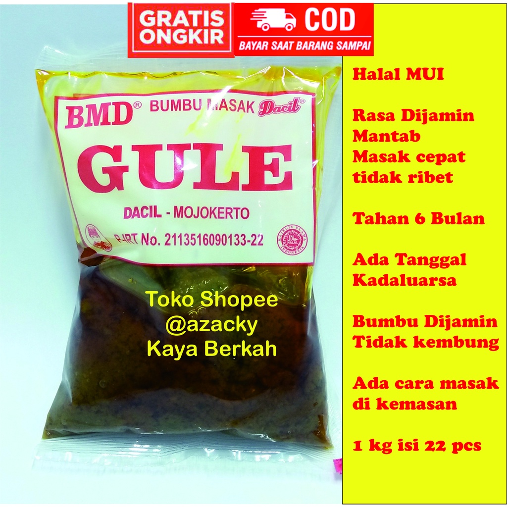 

Bumbu GULE dari bumbu masak instan Dacil dijamin halal tidak kembung ada cara memasak di kemasan bikin masak cepat dan enak