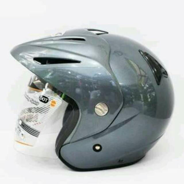 Helm ink centro cx topi kw abu abu gunmet