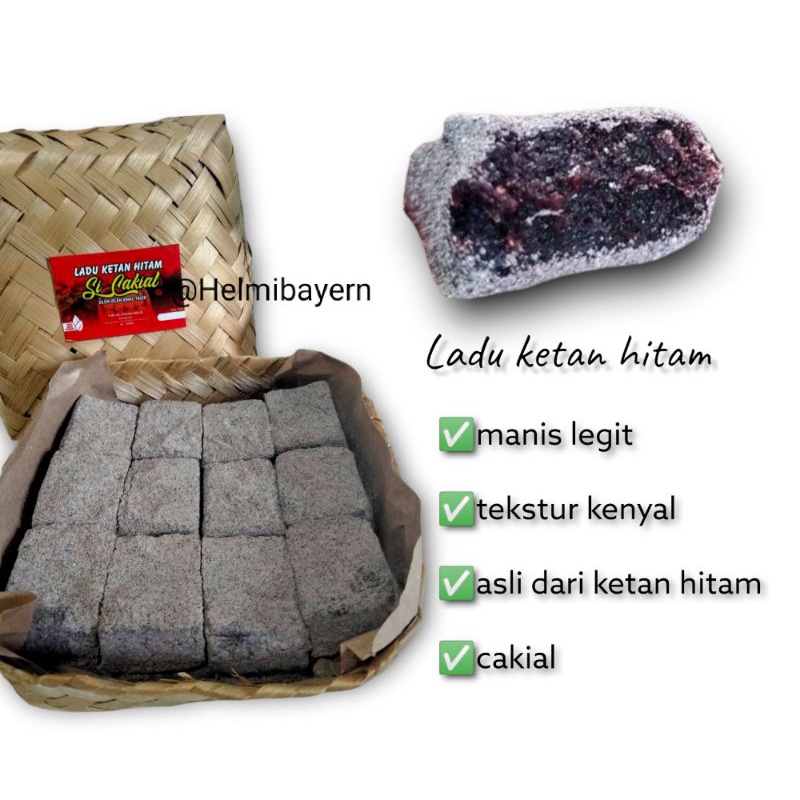 

Ladu ketan hitam manis original asli si cakial Tasikmalaya 800 gram 24 potong besar