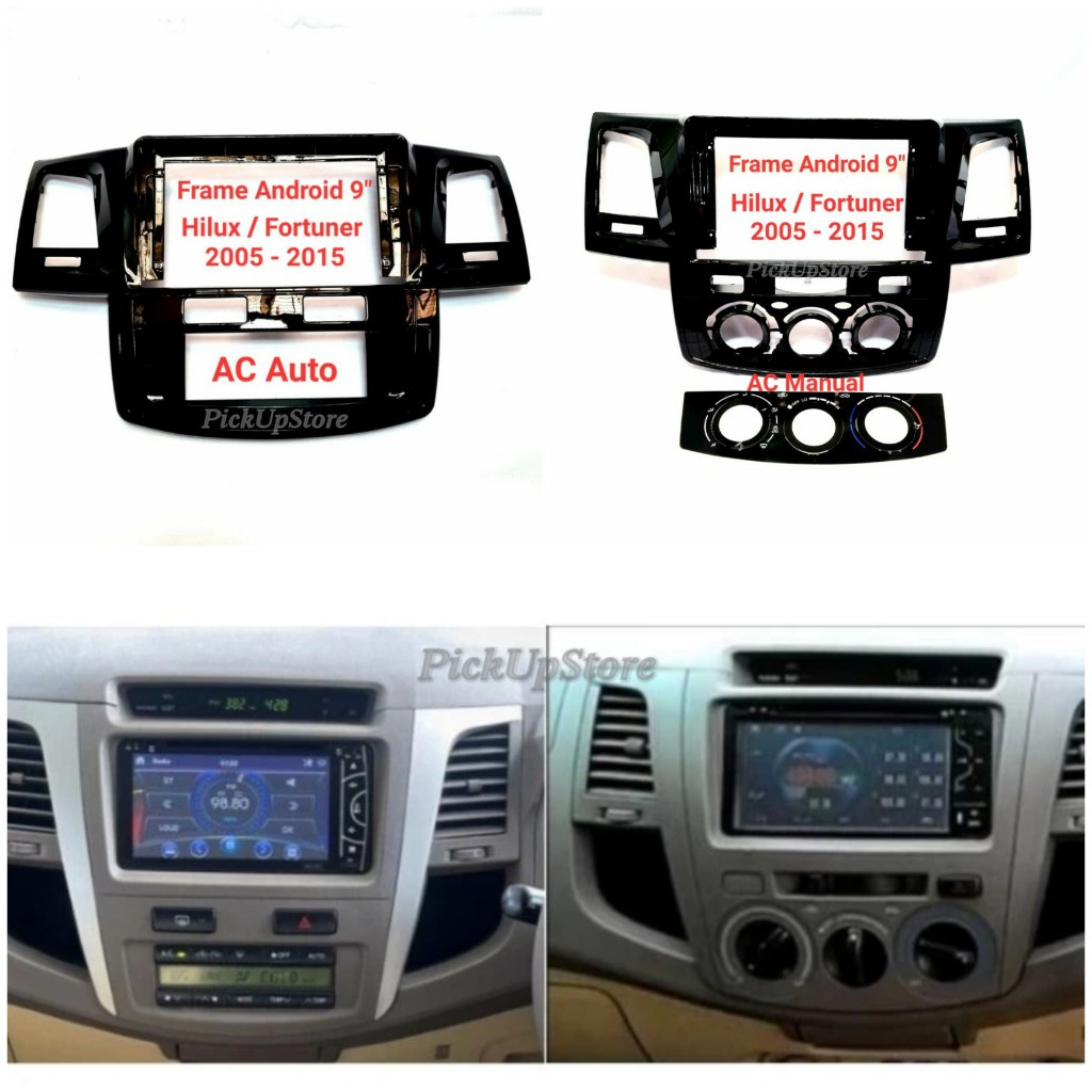 FRAME ANDROID 9 INCH TOYOTA HILUX / FORTUNER 2005 - 2015