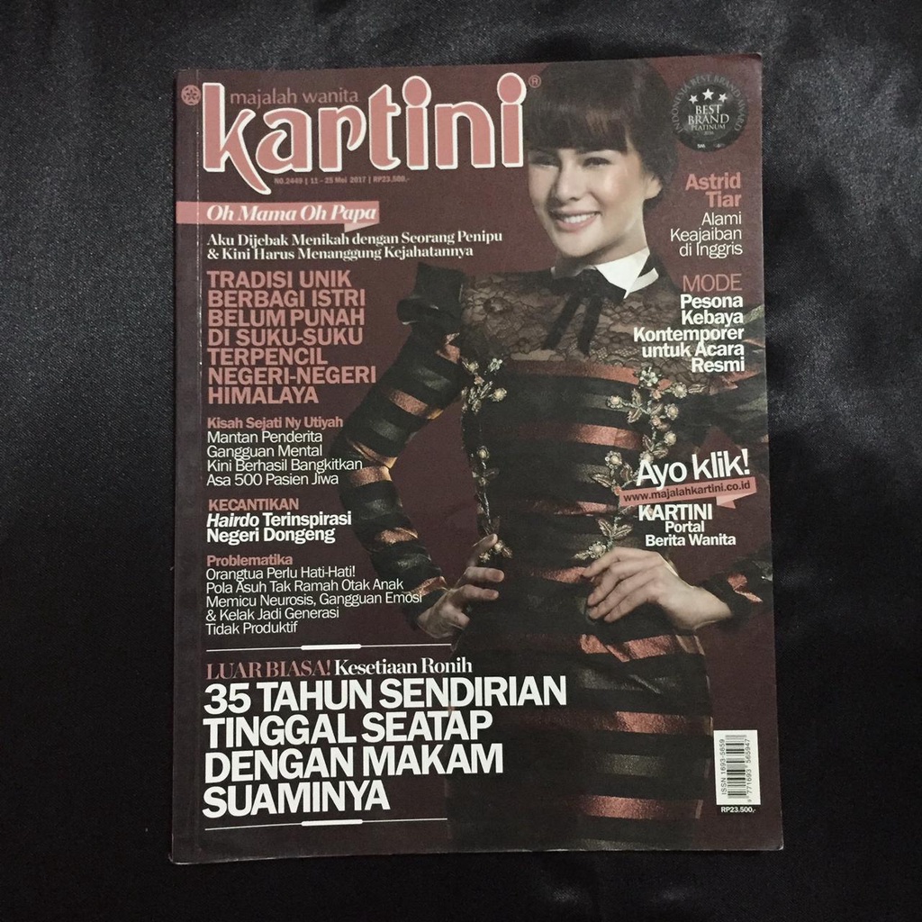 [Preloved] Majalah Kartini Cover ASTRID TIAR. No. 2449 [11-25 Mei 2017]