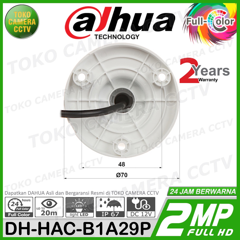 KAMERA CCTV OUTDOOR 2MP FULL COLOR DAHUA B1A29P 2MP CAMERA BERWARNA