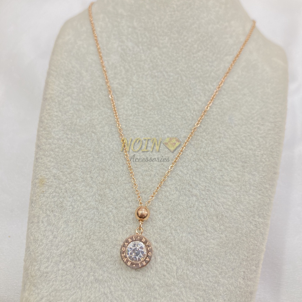 Kalung Titanium Wanita Liontin Branded Fashion Korean Style Elegant