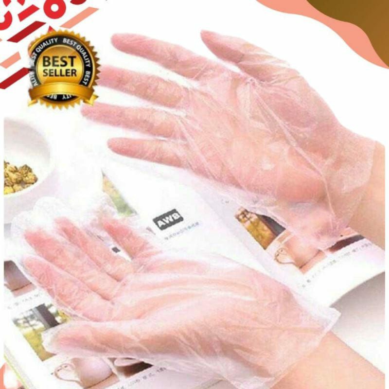 ~ PIYOSHI08 ~ Sarung Tangan  Plastik Isi 100 Pcs / Disposable Gloves / Sekali Pakai PD139
