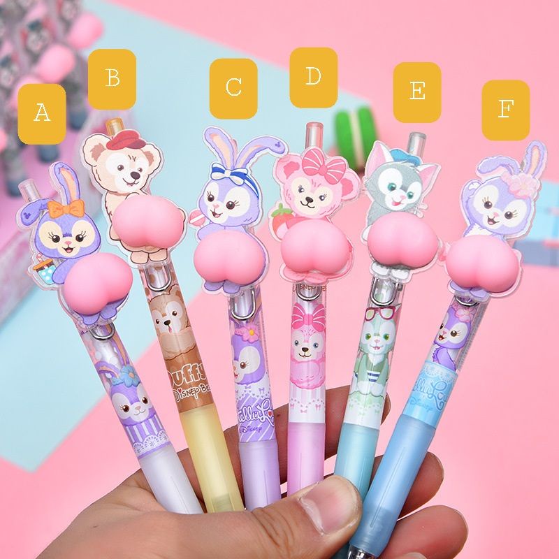 Pulpen pen squishy stella lou duffy and friends Sanrio doraemon My melody Cinnamoroll Hello kitty Kuromi Pochacco Pompompurin Sinchan Patrick Pikachu Mickey