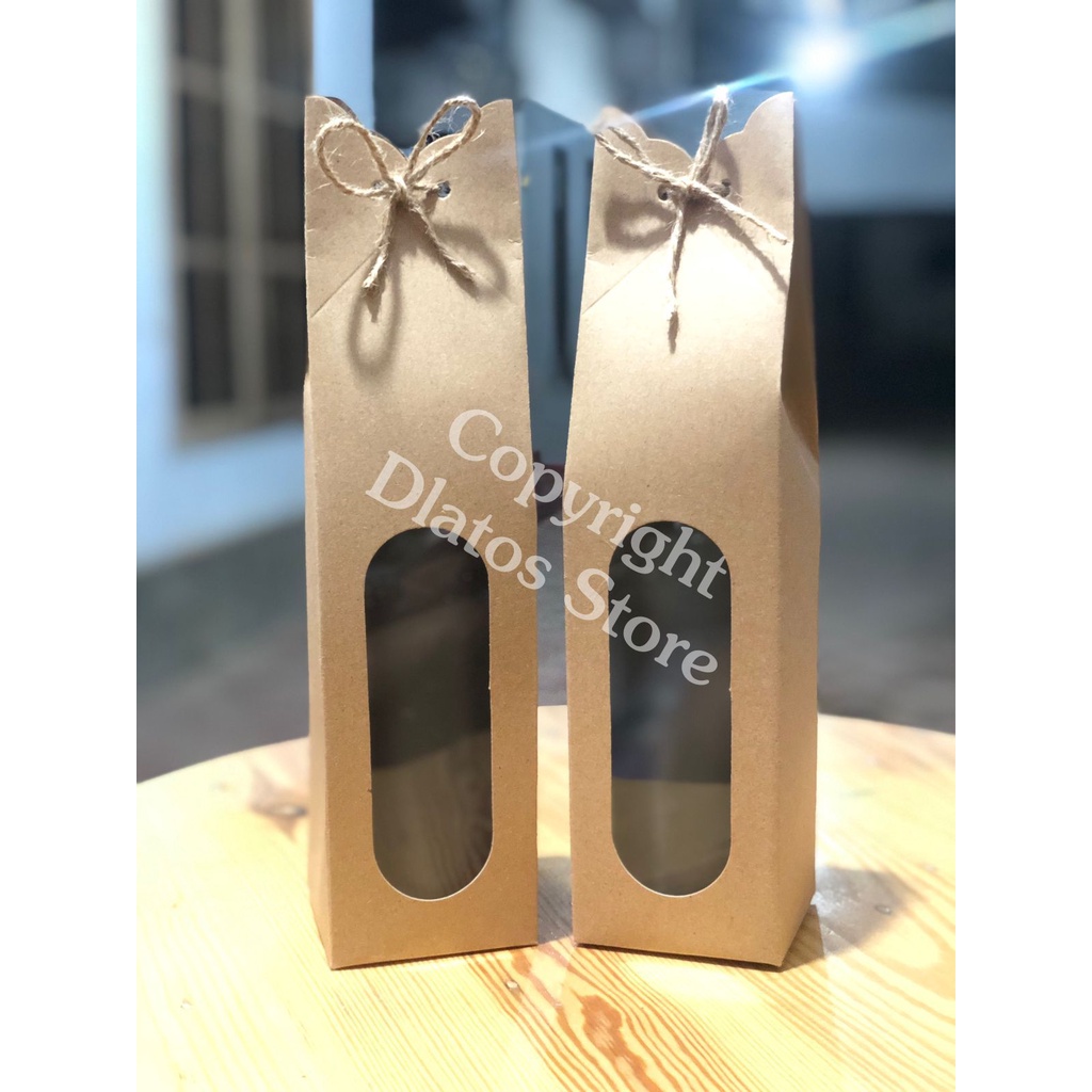 

BOX BOTOL TUMBLER KACA , BOX SOUVENIR , BOX MODEL CRAFT COKLAT , 7x7x21cm
