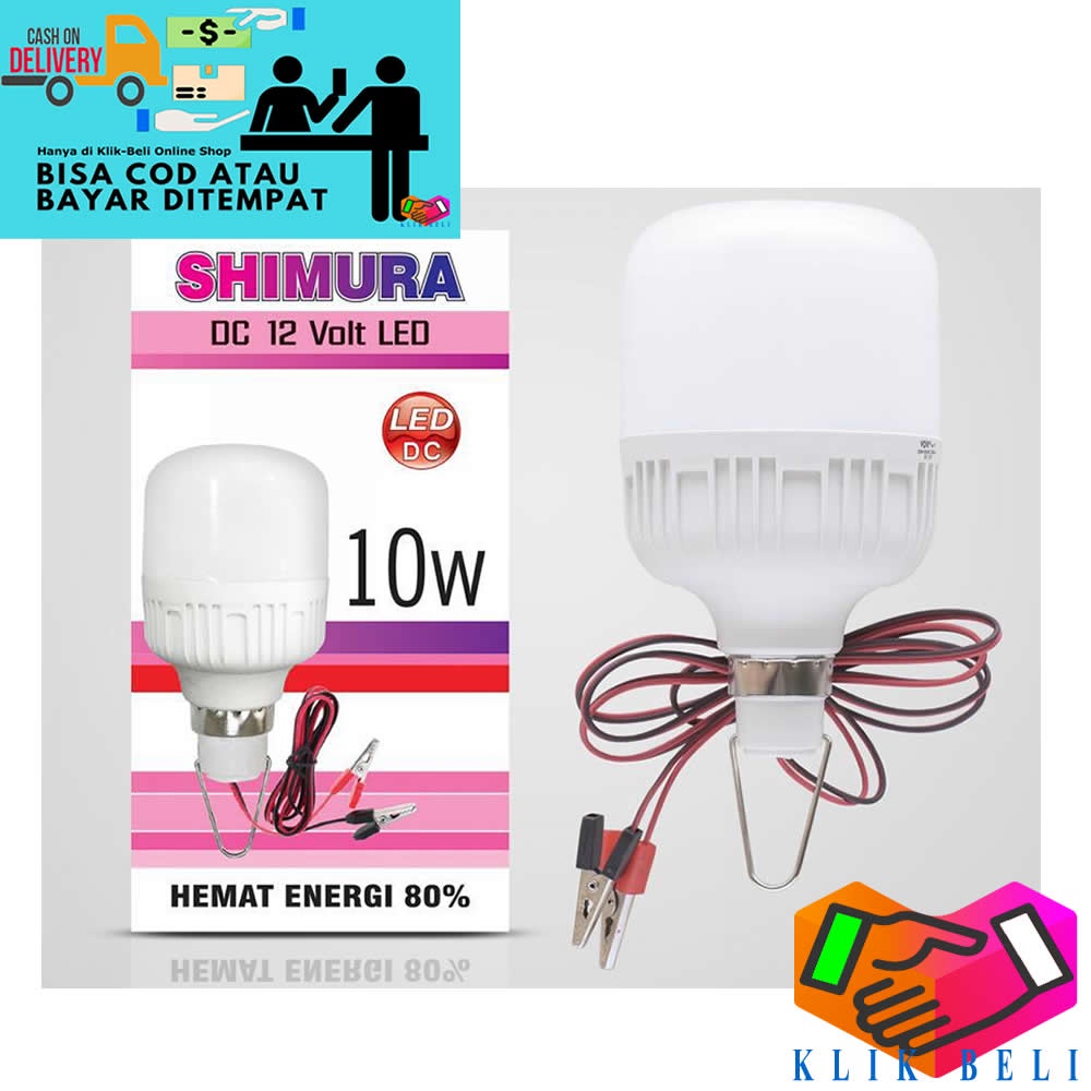 Bohlam Aki Shimura Lampu LED DC 12V Lampu Jepit Baterai 5w / 10w / 15w / 20w / 25w