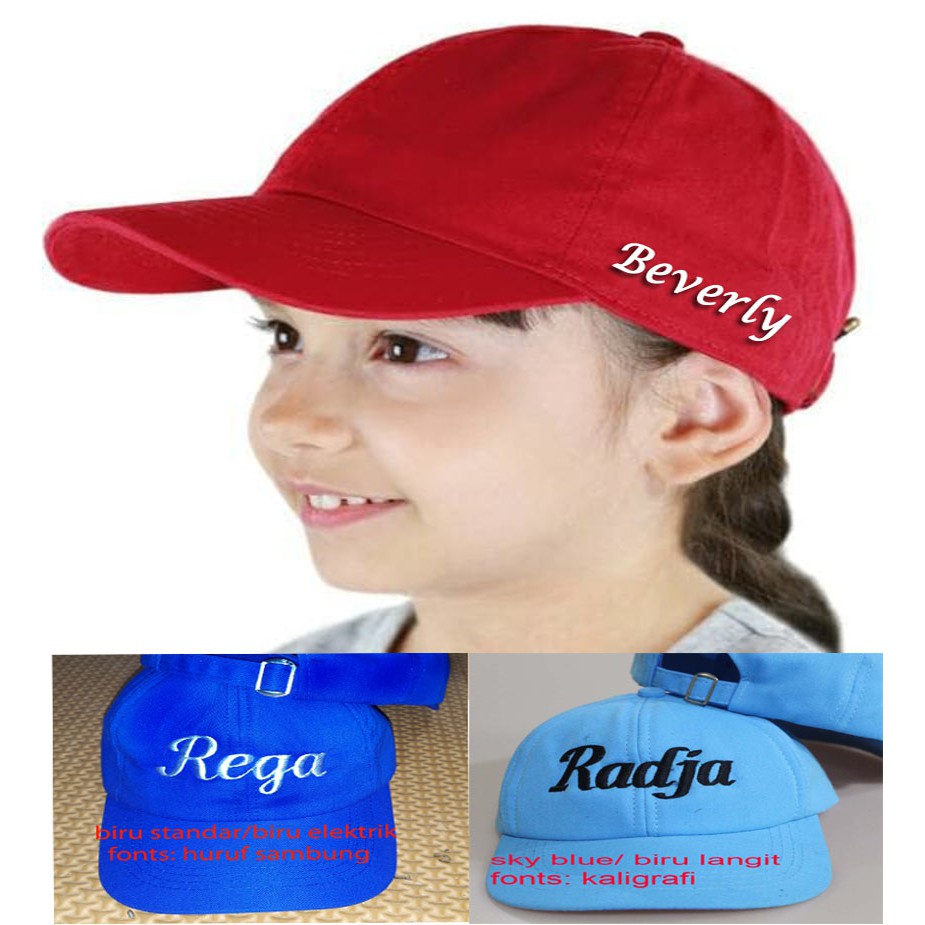 bikin Topi nama ANAK....Bordir nama...topi custom...