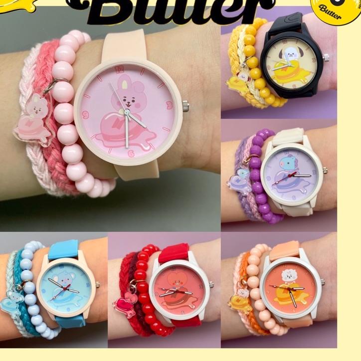 Jangan Ketinggalan order..  Jam Tangan BTS BT21 BUTTER EDITION/ Gelang BTS / Gelang BT21 / Gelang BT