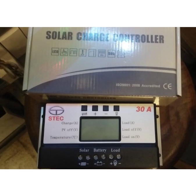 Solar charge charger controller digital stec stc 30a 30 a 12/24v