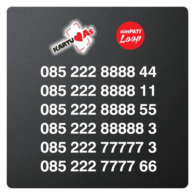 Kartu Perdana As 88888 7777