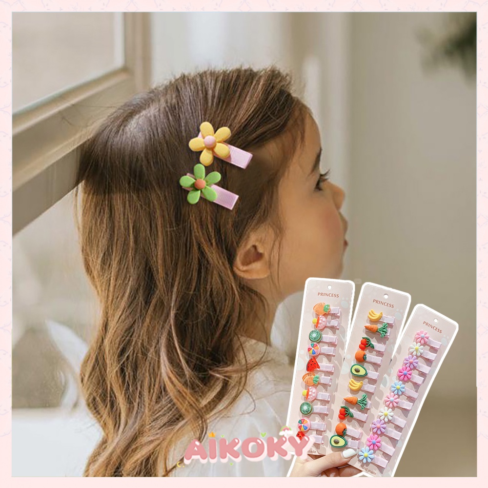 Aikoky Jepit rambut anak korea/Jepit rambut bayi perempuan lucu 10 pcs/set