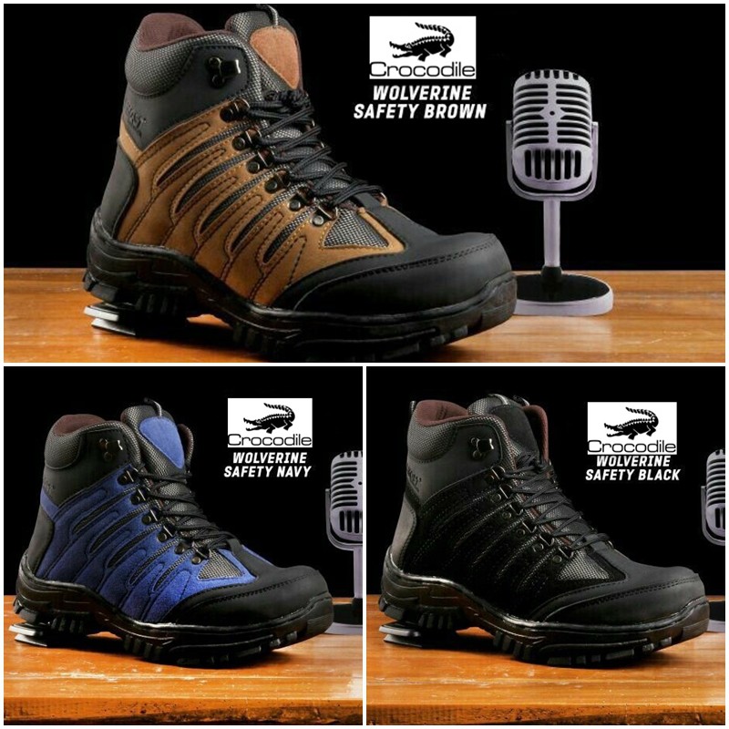 PROMO sepatu safety boots pria crocodile wolveriner