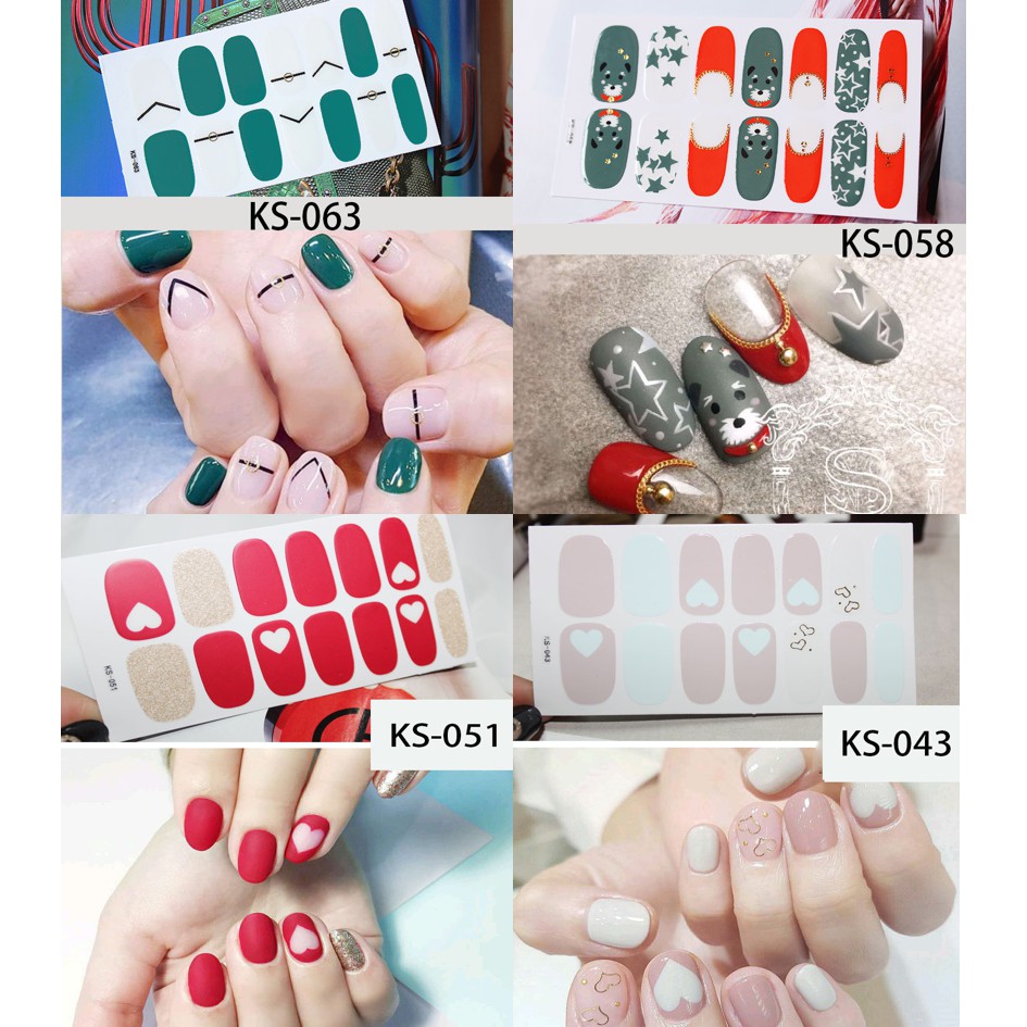 14Pcs/Stiker Kuku Murah / Nail Art Sticker / Nail Art Stiker / Nail Art &amp; Sticker KS Series