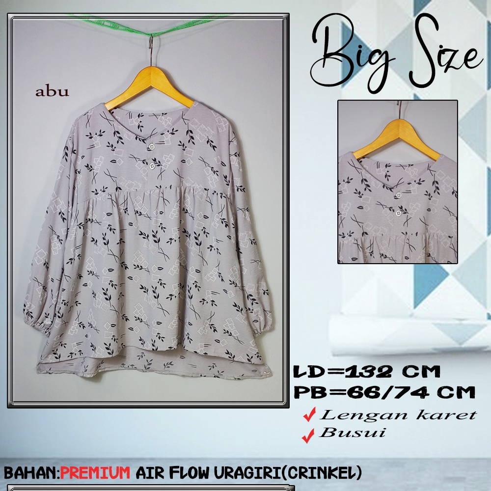 Viral Atasan JUMBO 5L / Blouse JUMBO 6L - Kirana -AIRFLOW URAGIRI PREMIUM - LD 130