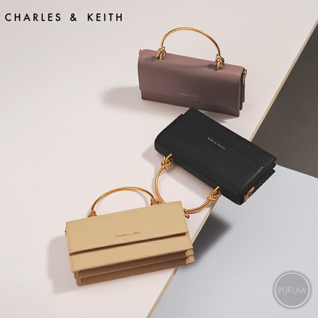 Dompet Ck Cnk 0136 Original/Ck Cnk Wallet On Chain/Charles And Keith Original/Ck Metallic Wallet Ori