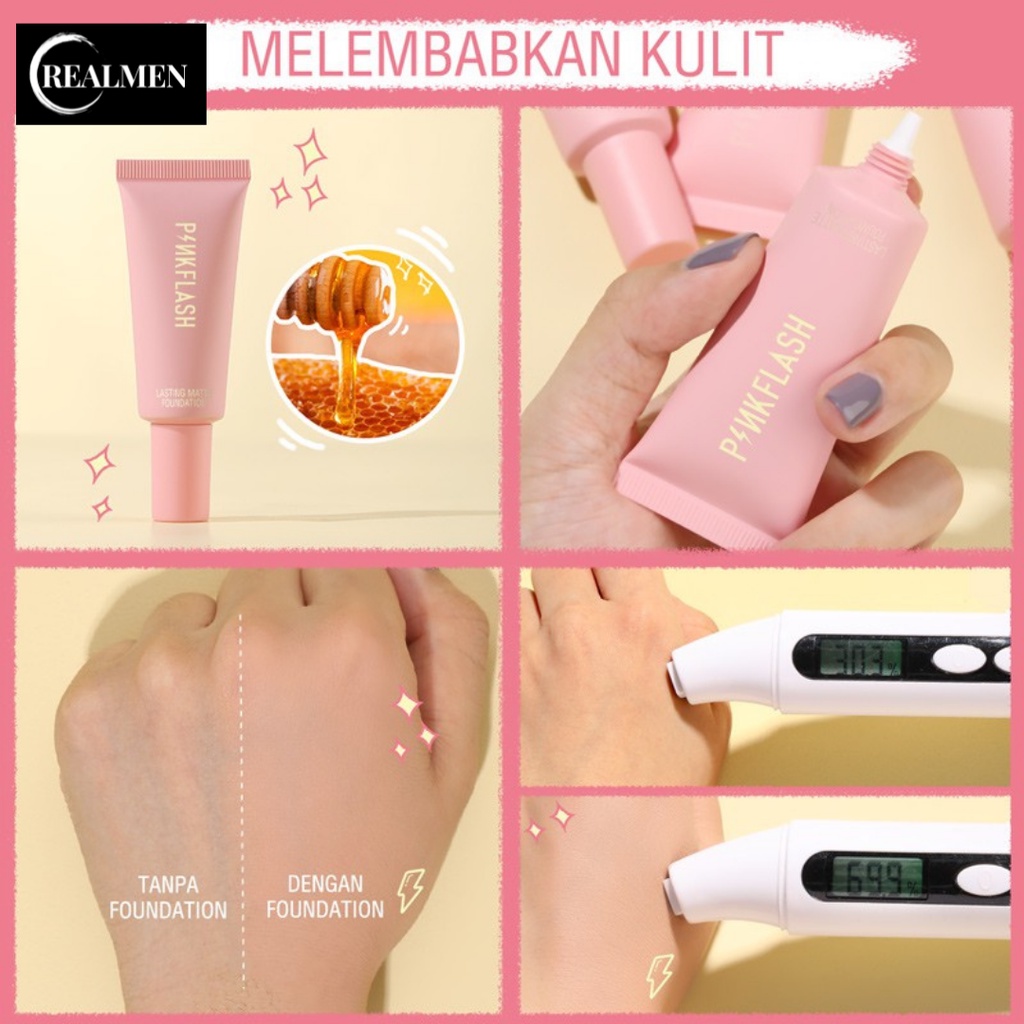 *RM* PINKFLASH FOUNDATION MATTE Lightweight OIL CONTROL BPOM