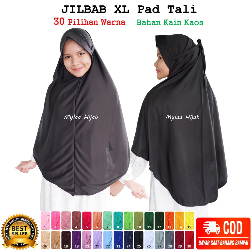 JILBAB HIJAB INSTAN BERGO kerudung size XL PAD TALI bahan kaos anak sekolah Antem seperti rabbani