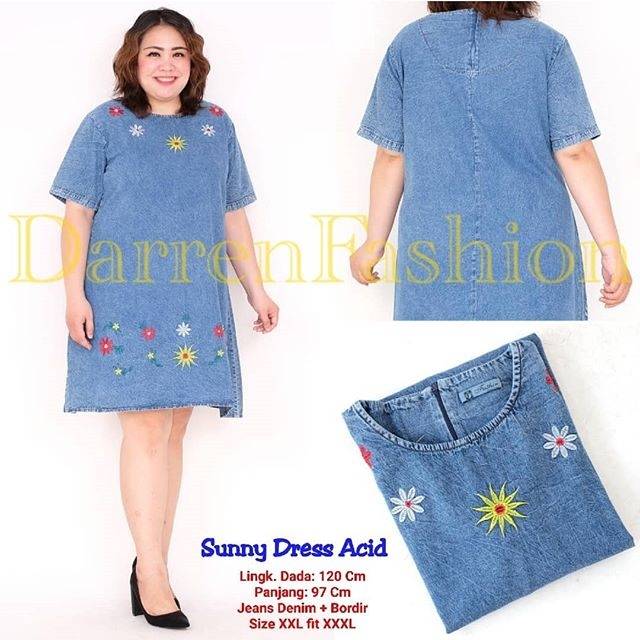 Sunny Dress Acid Jumbo . Dress Big Size Acid . Dress Jumbo Snow Murah